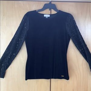 Calvin Klein black top with lace arms